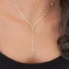 Kedjor minimalistisk korshalsband kvinnliga kedja högkvalitativa damer halsband hängsmycken silver färg vintage elegant metall collierchains
