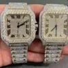 2022 Стильный индивидуальный хип -хоп Luxury Dign Stainls Steel Out Diamonds Watch8759573