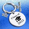 Afstuderen Geschenk roestvrij staal sleutelhanger 2022 Afstudeer Keychains hanger Bagage Decoratie Key Chain Fashion Accessoires Keyring