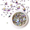3D Nail Charms Glitter Dark Blue Green Nail Flatback Crystal Diamond Gems Nail Art Luxurious Decorations Accessories 220525