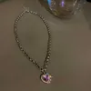 Pendant Necklaces Rhinestone Artificial Crystal Alloy Chain Necklace Women Now 2022 Aesthetic Korean Fashion Female DiamondPendant