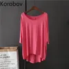 Korobov arrivée O cou à manches courtes femmes t-shirts coréen décontracté grande taille femme chemise été ee ops 2a386 220402