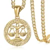 Naszyjniki wisiorek Waga Zodiak Naszyjnik dla kobiet mężczyzn 585 Rose Gold Fashion Personal Birthday Prezenty GP279 Pendant