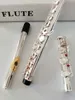 Jakość NOWOŚĆ Instrument muzyczny fletu 17over Open E-Key Silver C Tune Flute Gold ustnik Prezent