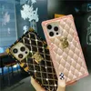 Vierkante doos goud metalen klinknagel glanzende girly cases lambsksheer 6d geëlektroplateerd rooster zachte tpu schokbestendige hoes voor iPhone 13 12 11 pro max xr xs x 8 7 plus