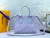 2022 ON THE GO PM MM Designers Tote Bag Summer Stardust Symphony Grain Leather Women Luxurys Onthego Shopping Handbag Pink/Blue