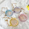 Fashion round handbag summer transprant chain bags cute mini princess bag small purse