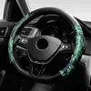 Funda Volante Coche Creative D Type Car Steering Wheel Cover Pu Leather Universal Car Accessories Interior Cubre Volante Car J220808