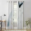 Gardin draperar abstrakt marmor blå moderna fönster gardiner vardagsrum badrum kök hushållsprodukter.