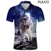 Herrpolos streetwear atronaut 3d tryckt coola män skjorta mode sommar avslappnad homme harajuku kort ärm ropamen's Men'smen's