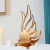 Держатели свечей Золотая европейская легкая роскошная металлическая держатель 3D Полечение процесс домохозяйки на рабочем столе на рабочем столе рождественский подарок