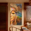 Canvas Painting Wall Art Pictures 3Pcs Abstract Golden Buddha Statue Posters and Prints on Canvas Home Decor For Living Room