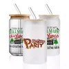 16 oz Sublimation Verre Cola Can Tasses Simple/Double Paroi Tumbler Pot De Bière Soda Boisson Tasse De Paille avec Couvercle En Bambou Et Paille En Plastique