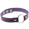 O-Round Multicolor PU Skórzany Choker Rock Collar Punk Goth Tatuaż Choker Naszyjnik Moda Kobiety Biżuteria Oświadczenie Naszyjnik Prezent