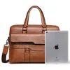 Hommes porte-documents sac haute qualité marque d'affaires PU cuir épaule Messenger sacs bureau sac à main 14 pouces pochette d'ordinateur 220813