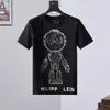 PP Fashion Men's Designer slim fit Casual strass Manches courtes Col rond chemise tee Skulls Print Tops Streetwear col Polos M-xxxL P766