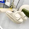 Designer Highs quality G 60mm Sandali con tacco Sandalo Donna Donna per pantofole Slide Infradito Luxury Flat Fondo spesso Ricamo Scarpe eleganti in gomma stampata piattaforma