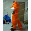 Simulation Long Fur Fox Mascot Costumes High quality Cartoon Character Outfit Suit Halloween Adults Size Birthday Party Outdoor Festival Dress