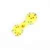 Dog Toys Colorful Dotted Dumbbell Shaped Squeeze Squeaky Faux Bone Pet Chew Toys For Dogs XB1the