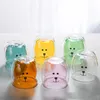 250ml Glass Mugs Cute Bear Double-layer Wall Glass cup milk coffee tea juice gift Valentine's Day Anniversary