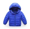新しい秋の冬のフード付き子供のダウンジャケットジャケットガールズキャンディーカラーウォームキッズダウンジャケットボーイズ2〜9歳のアウターウェア服j220718