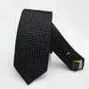 Cravatte da uomo in poliestere da lavoro Cravatta scozzese a pois bianchi per uomo Bella classica Gravatas 2022 Cravatte nere Arco