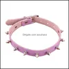 Collane di manichi di cokers Pendenti gioielli sexy collare di girocollo punk a spillo rosa gotico con picchi rivetti donne uomini stampellate di chocker cocker