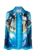 Casablanca 24ss Tokyo Nights Real Night Motorcycle Long Sleeve Shirt Designer Button Up Shirts