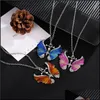 Pendant Necklaces Beautif Rhinestone Long Butterfly Drop Delivery 2021 Baby Dh19R
