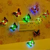 Dizeler LED 20-5pcs Renkli Kelebek Duvar Çıkartma Lambası Oda Yatak Odası Kapısı Pencere Festivali Düğün Bahçesi Dekorasyon