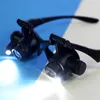 20X Loupe Double Lunettes Nouveauté Type D'éclairage Montre Réparation Bijoutier Inspecter Outil Loupe Avec Deux Lumières LED Réglables D2.0