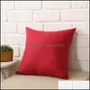 Pillow Case Bedding Supplies Home Textiles Garden Ll Pillowcase Pure Color Polyester White Er Cushion Decor Blan Dh1Ng