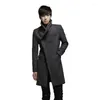 Мужские траншевые пальто Осенние зимние мужчины, корейская модная длинная пальто Слим Fit Wool and Jackets Man Angland Casual Bouck Placket Oversoat Viol22