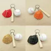 Porte-clés Mini batte de Baseball, pendentif gant, porte-clés en bois, pendentifs pour sac à dos, décoration de clé de voiture, accessoires tendance