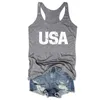 Damestanks Camis American Tops Independence Day Tank USA 4 juli Red White Blue Women Clothing Memorial Black Topwomen's