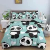 Conjunto de roupas de cama panda de desenho animado capa de edredão impressa fofa