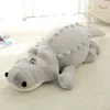 Grande taille Crocodile couché Section peluche oreiller tapis doux câlin jouet dessin animé poupées enfants fille cadeau J220704