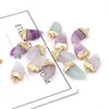 Pendant Necklaces Natural Stone Gemstone Knife Amethyst Clear Quartz Handcraft DIY Necklace Bracelet Earring Accessories For Women 11x21mm