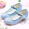 Mudipanda Girl High Heels Pink Sandals Children's Purple Blue Princess Shoes Sequin Studenter Dansskor Storlek 27-37 Barn Sandal G220512