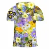 Summer Man art Short Sleeve O Neck T Shirts 3D Printed Flowers beautiful Colorful Drop 220623
