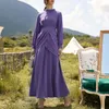 Lavendel Abaya Dubai Turkije Avondjurken Chiffon Moslim Formele Jurk Met Lange Mouwen Tiere Rok Hijab Jurk 326 326