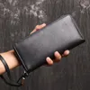 Wallets Soft Genuine Leather Men's Wallet Long Purse Coin Case For Mens Holder Cell Phone Clutch Bag Men MoneybagWallets