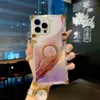 Square Clear Marble Case na iPhone 13 12 Pro Max 11 XR XS 7 8 Plus SE z nawiasem