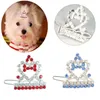 Dog Apparel Rhinestones Pet Crown Hair Clips Bows Decoration For Hairpins Cute Sweet Pretty Grooming AccessorieDog