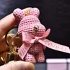 Keychains Creative Nordic Resin Bow Keychain Fashion Cute Bear Doll Keyring Women Bags Pendant Car Key Chain Couple Rings Gifts