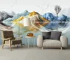 Murale 3D personalizzato Murale Nuovo stile cinese Luce moderna Lumo astratto Abstract Conception Inchiostro Sfondo Murale Wall Mural