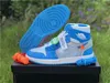 2022 Authentic UNC 1 Power Blue White Chicago Red 1S Shoes Canary Yellow Мужские уличные женские спортивные кроссовки с коробкой