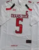 NCAA College 5 Patrick Mahomes II Football Jersey University Oddychaj All Szyged Team Color Red Black Grey White dla fanów sportu Pure Cotton Doskonała jakość