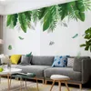 Tropiska växter bananbladvägg klistermärken för vardagsrum sovrum bakgrundsdekor vinyl dekal hem affischer 220607