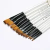 12 PCS / Ensembles Peinture à l'huile Set Art Crochet Ligne Stylo Ensembles Nylon rond Armée pointu à plat Brosse Poignée longue Poignée Aquarelle Brosses BH6313 TYJ